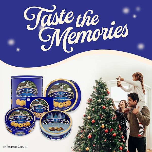 ROYAL DANSK DANISH BUTTER COOKIES, PREMIUM ASSORTED COOKIES IN GIFT TIN, GREAT FOR SHARING AND GIFTING, 12 OZ