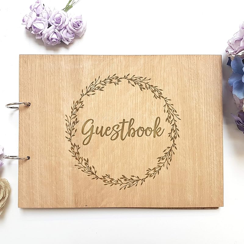Wedding Guest book wooden rustic guestbook for party weddings