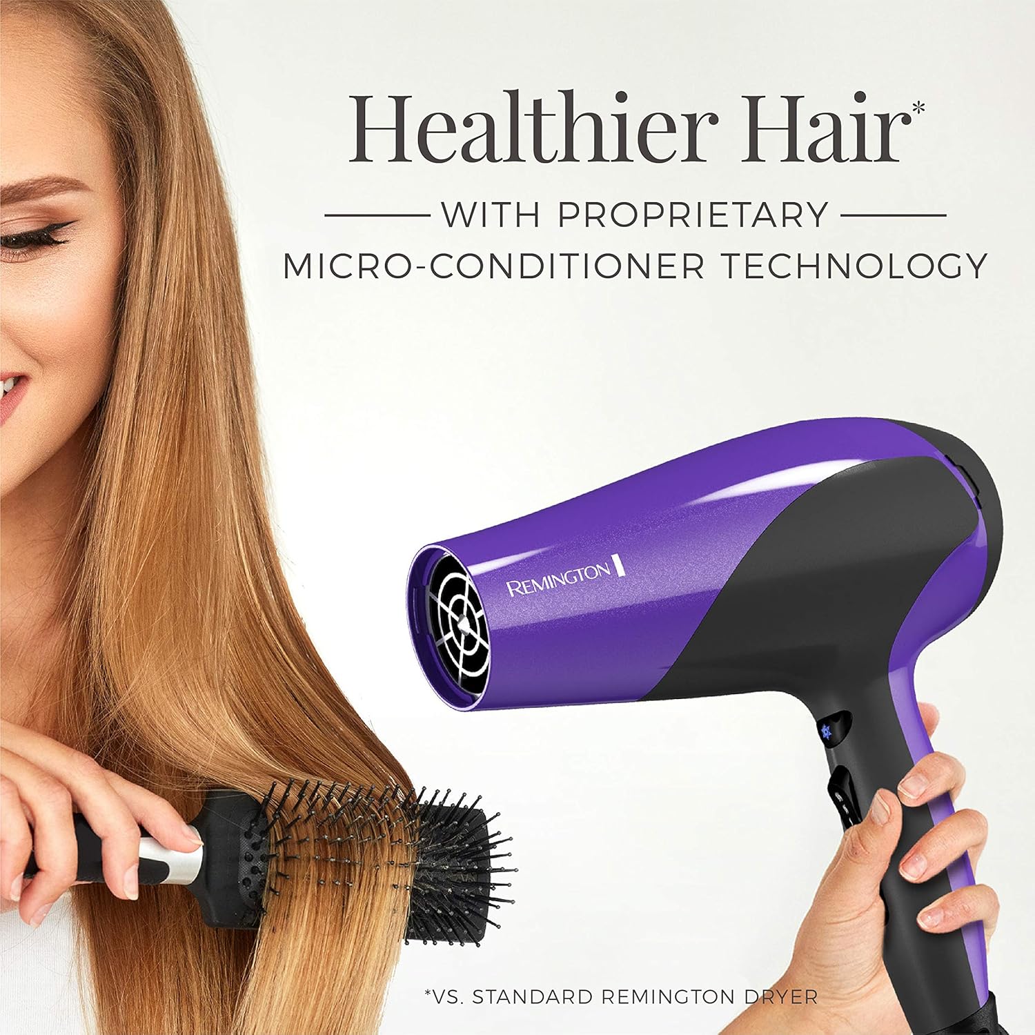 Remington D3190 Damage Protection Hair Dryer with Ceramic + Ionic + Tourmaline Technology, Purple: Beauty