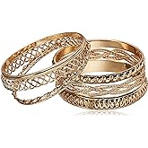 GUESS "Basic" Gold 7 Piece Mixed Bangle Bracelet
