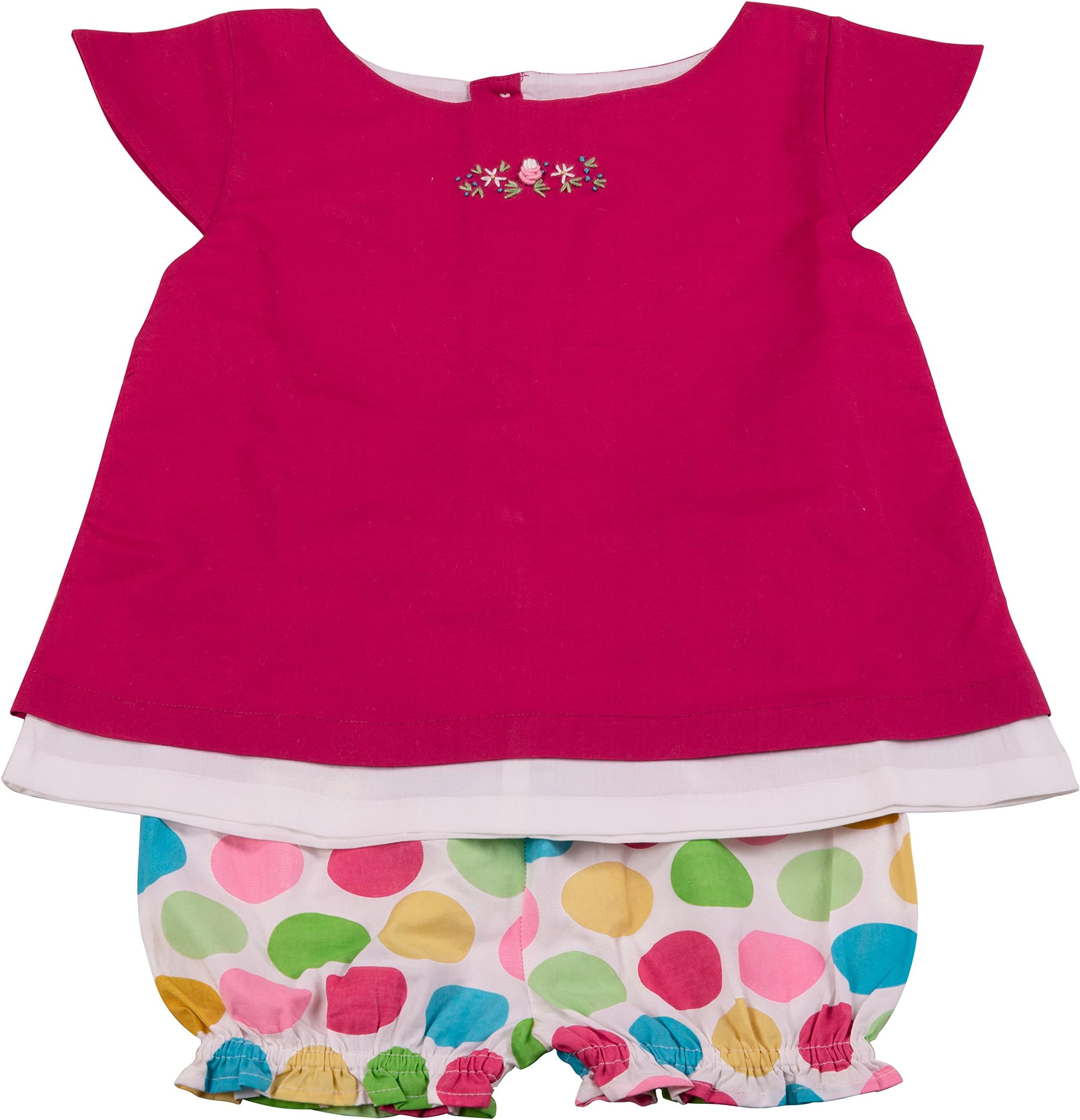 Soleil Girls' Wear - Bubblegum Blouse & Bloomers - Magenta (2 Years)