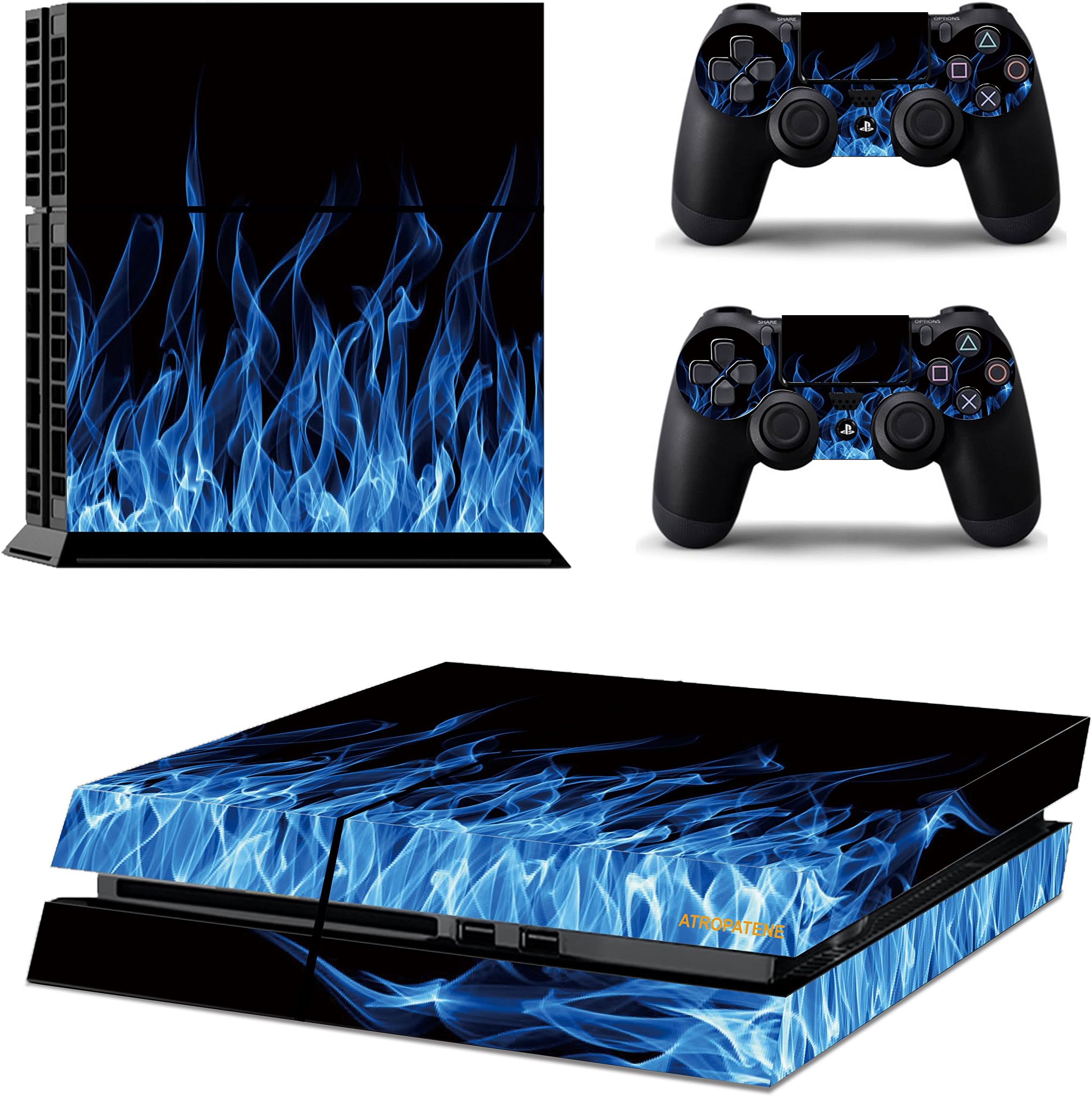 PS4 Skins Blue Fire Blue Flame Sticker Vinly Decal Cover for Sony PS4 PlayStation 4 Console and Controller