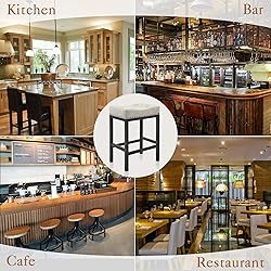 LUE BONA Counter Height Bar Stools, 24 Inch Saddle