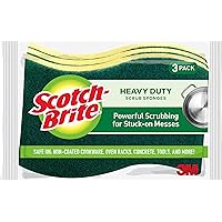 Esponjas para fregar Scotch-Brite para trabajo pesado, resiste la suciedad atascada, 24 esponjas para fregar