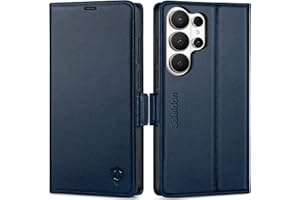 SHIELDON Case for Galaxy S26 Ultra 6.9", Genuine Leather Wallet Case with RFID Blocking Card Holder Kickstand Shock Absorbing