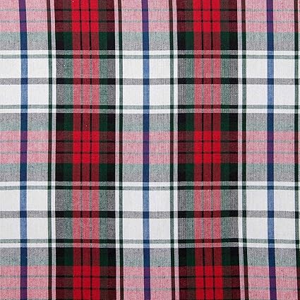 Homescapes 100 Cotton Red White Green Furnishing Fabric Macduff