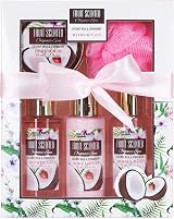 BRUBAKER 15 Piece Beauty Wellness Gift Set Coconut Strawberry Wood Cabinet view 3
