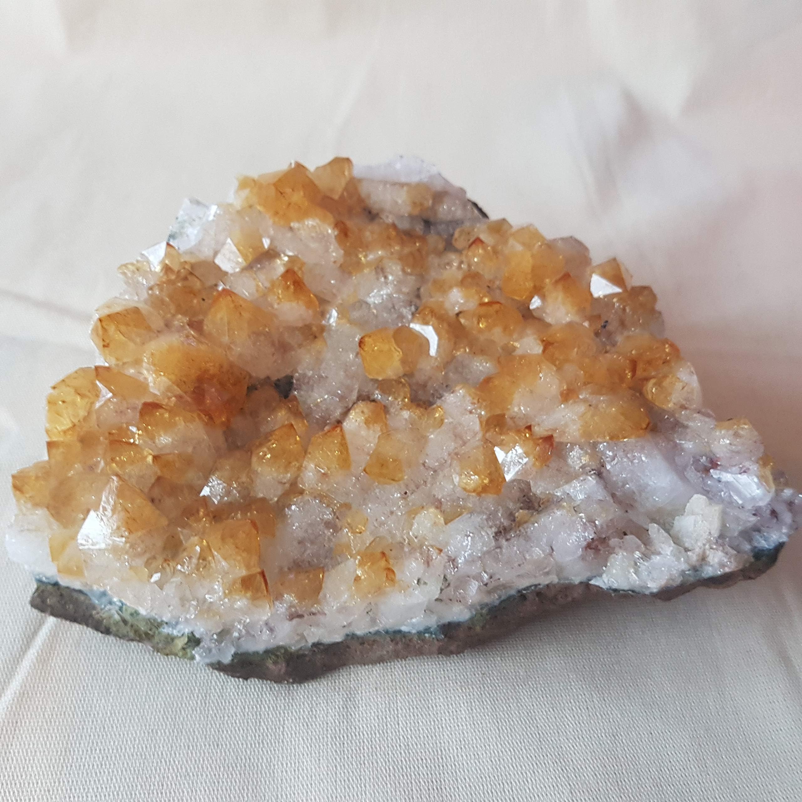 Cut Base Citrine Crystal Druze Medium (1-1.5kg) 15cm