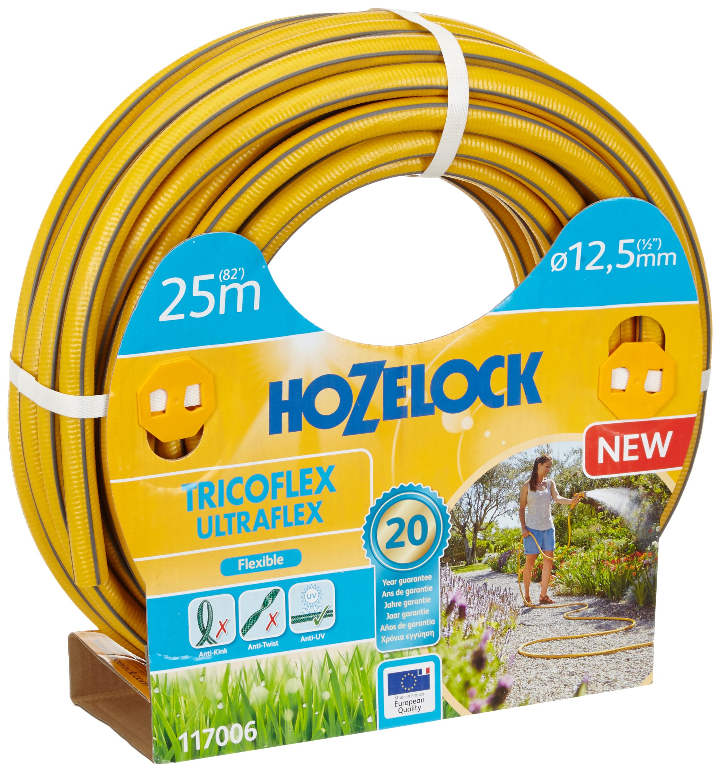 Hozelock Tricoflex Ultraflex Hose, Yellow, 12.5 mm x 25 m