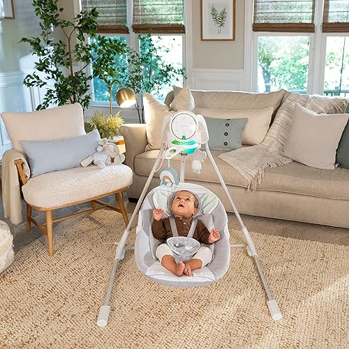 Ingenuity InLighten 5-Speed Baby Swing Swivel Infant Seat, - Main Image
