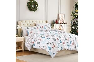 Southshore Fine Living, Inc. Christmas Bedding Queen/Full Duvet Cover Set w/2 Pillow Shams, Reversible Holiday Bedding Set, 2-Sided Duvet Cover Queen Size/Full Size - Winter Wonderland