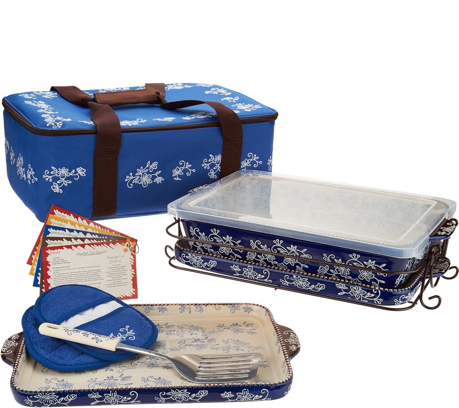 temptations casserole dish with carrier