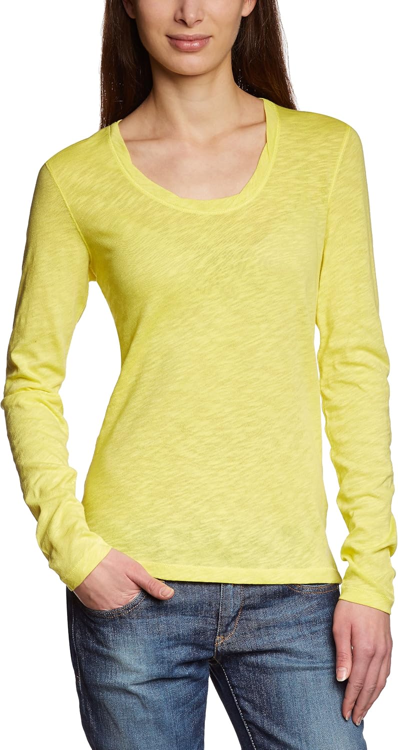 Marc O'Polo Damen Langarmshirt 301 2261 52177, Gr. 40 (L), Gelb (214