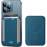 HiWe for MagSafe Wallet, Strongest Magnetic Wallet for iPhone 17/16/15/14/13/12 Series, 7 Cards Holder, Leather Minimalist Slim RFID, 1 Slot, Dark Blue & Grey
