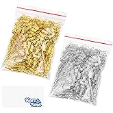 Kare & Kind 100x Barrel Screw Clasps - Use for Crafts, Jewelry Making and Repair - Ideal Connector for DIY Necklaces, Bracelets, Anklets - 4 mm x 15 mm - Gold/Silver