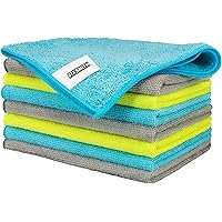 FIXSMITH Microfiber Cleaning Cloth - Pack of 8, Size: 12 x 16 in, Multi-Functional Cleaning Towels, Highly Absorbent Cleaning
