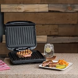 George Foreman 4 Serving Removable Plate Grill and Panini Press Black GRP1060B
