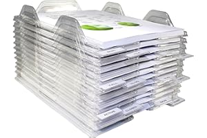 EZSTAX File Organizers - Letter Size, Stackable Trays for Desk - for Office Files, Mail, Documents - 24 Pack