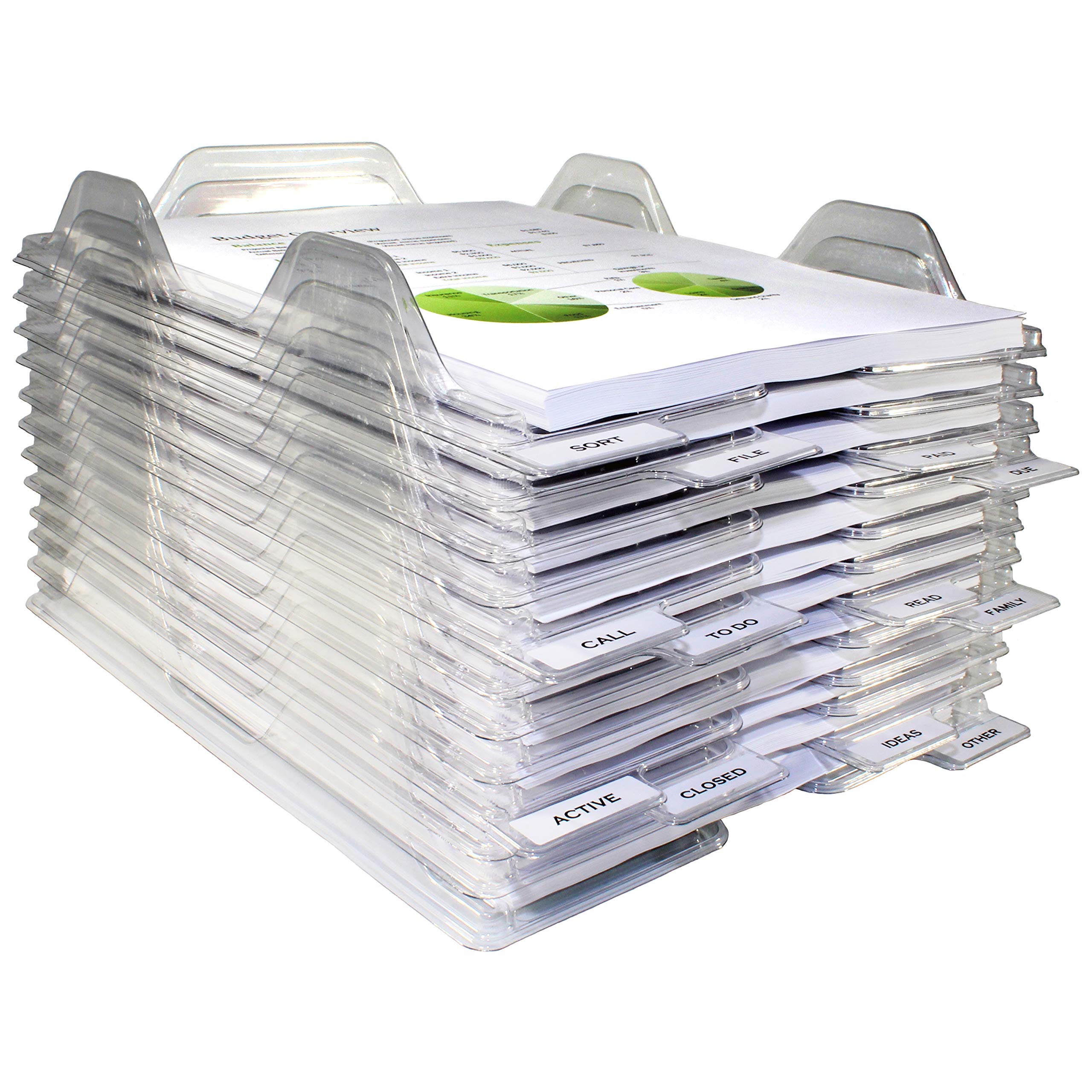 Photo 1 of EZSTAX File Organizers - Letter Size, Stackable Trays for Desk - for Office Files, Mail, Documents - 48 Pack