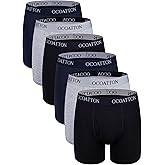 OCOATTON Men's Underwear Cotton Boxer Briefs Big and Tall 6-Pack