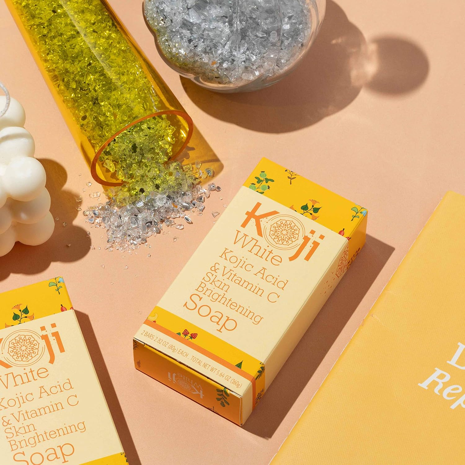 Koji White Kojic Acid & Vitamin C Skin Brightening Soap ( 2.82 oz / 2 Bars ) - Smooth And Soft Complexion for Face & Body: Beauty