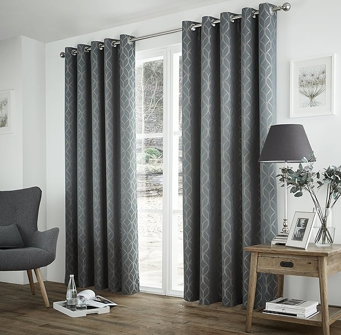 Curtina Harlow Eyelet Header Thermal Curtains in Teal, Size 90x90