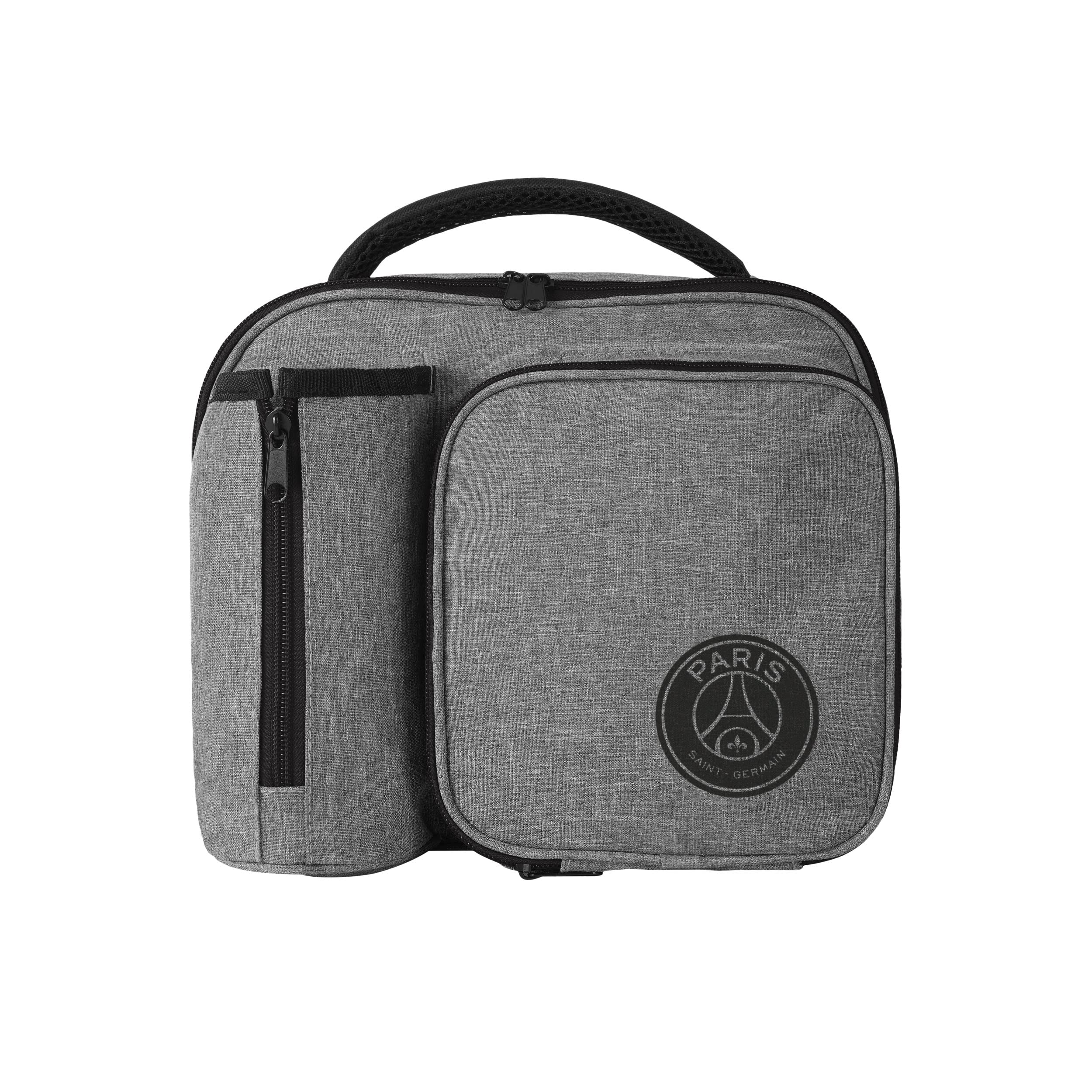 FOCO Officially Licensed Paris Saint-Germain FC Grey Lunch Bag With Bottle Holder