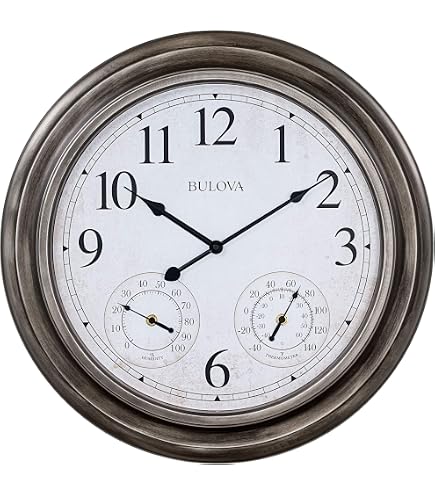 Bulova Tiverton Outdoor Clock - Royal Blue, Weatherproof, Light-Up Dial, Adjustable Instruments