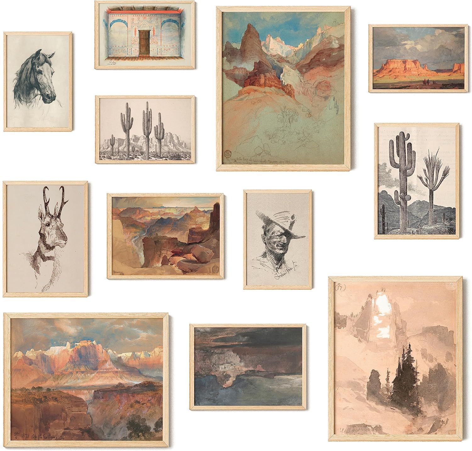 Wall Décor - 97 Decor Southwest Decor Western Wall Art - Vintage Southwest Wall Decor, Farmhouse Posters Western Pictures, Boho Ranch Desert Southwest Artwork Prints for Western Bedroom Decor (UNFRAMED)