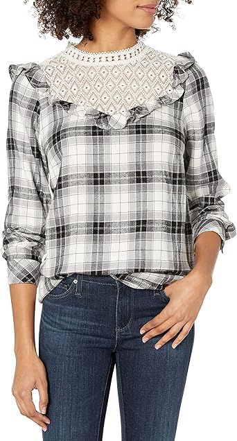 plaid ruffle top