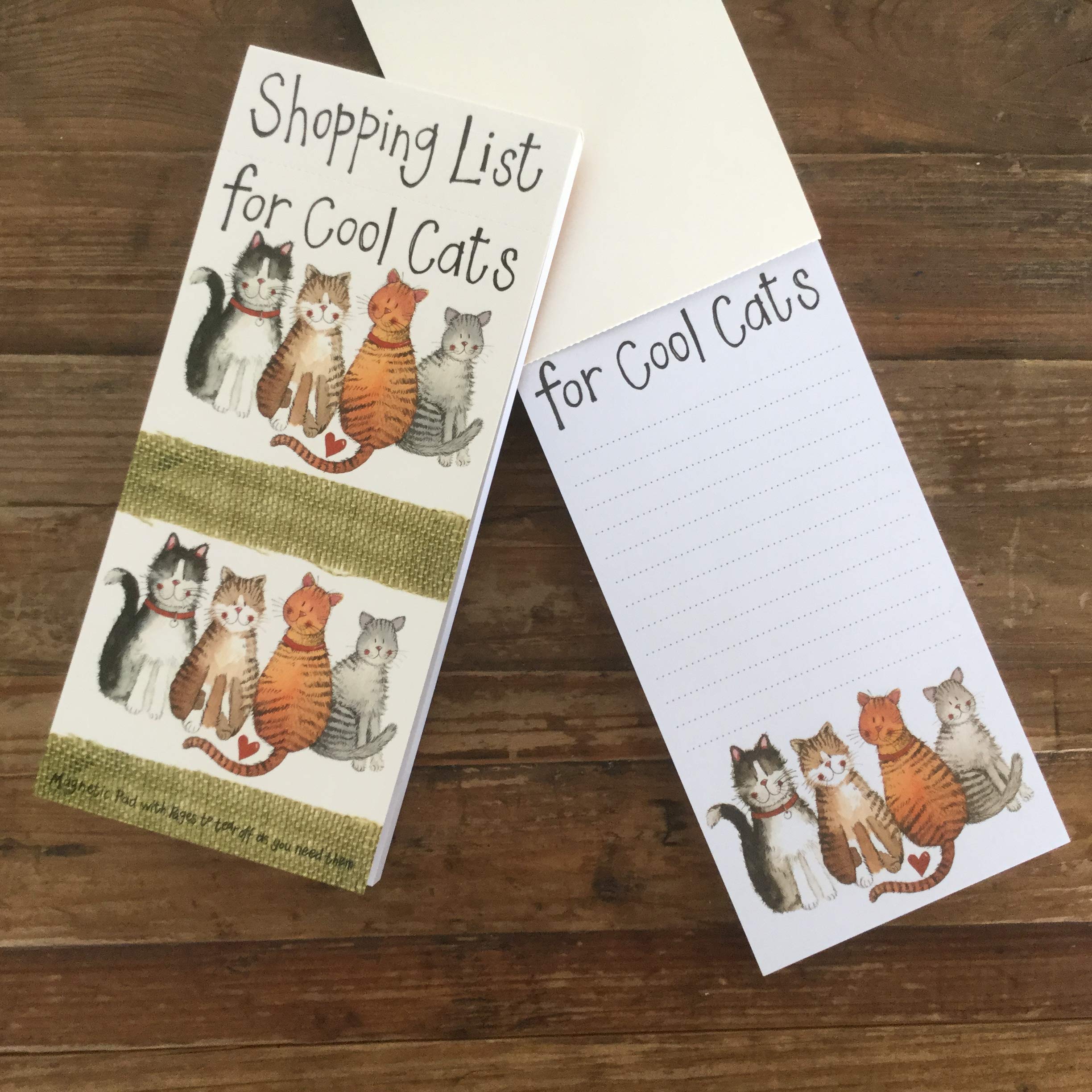 ALEX CLARK Shopping List for Cool Cats Magnetic to do List - Planner - Shopping List - Grocery List - Organisation for Home, Office & Students