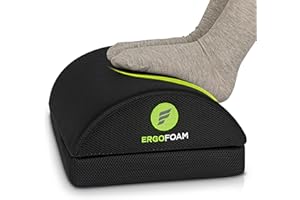 ErgoFoam Foot Rest for Under Desk at Work - Chiropractor Endorsed 2in1 Adjustable Premium Under Desk Footrest - Ergonomic Des
