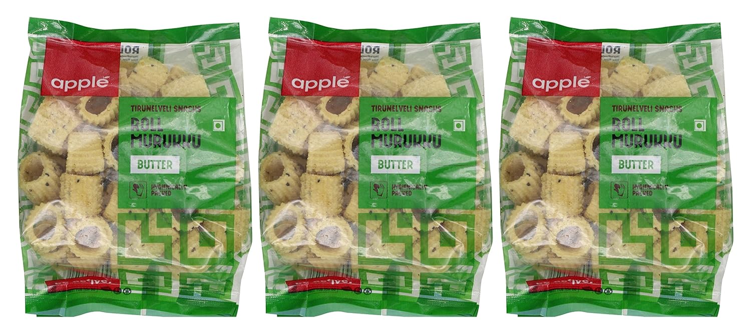 Apple Foods Tirunelveli Snacks Roll Murukku Butter 390 Grams Pack Of 3 Amazon In Grocery Gourmet Foods