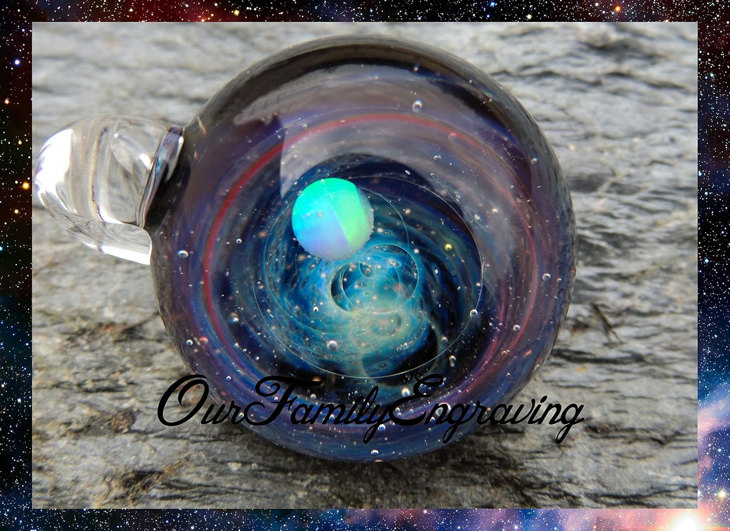 Galaxy glass pendant