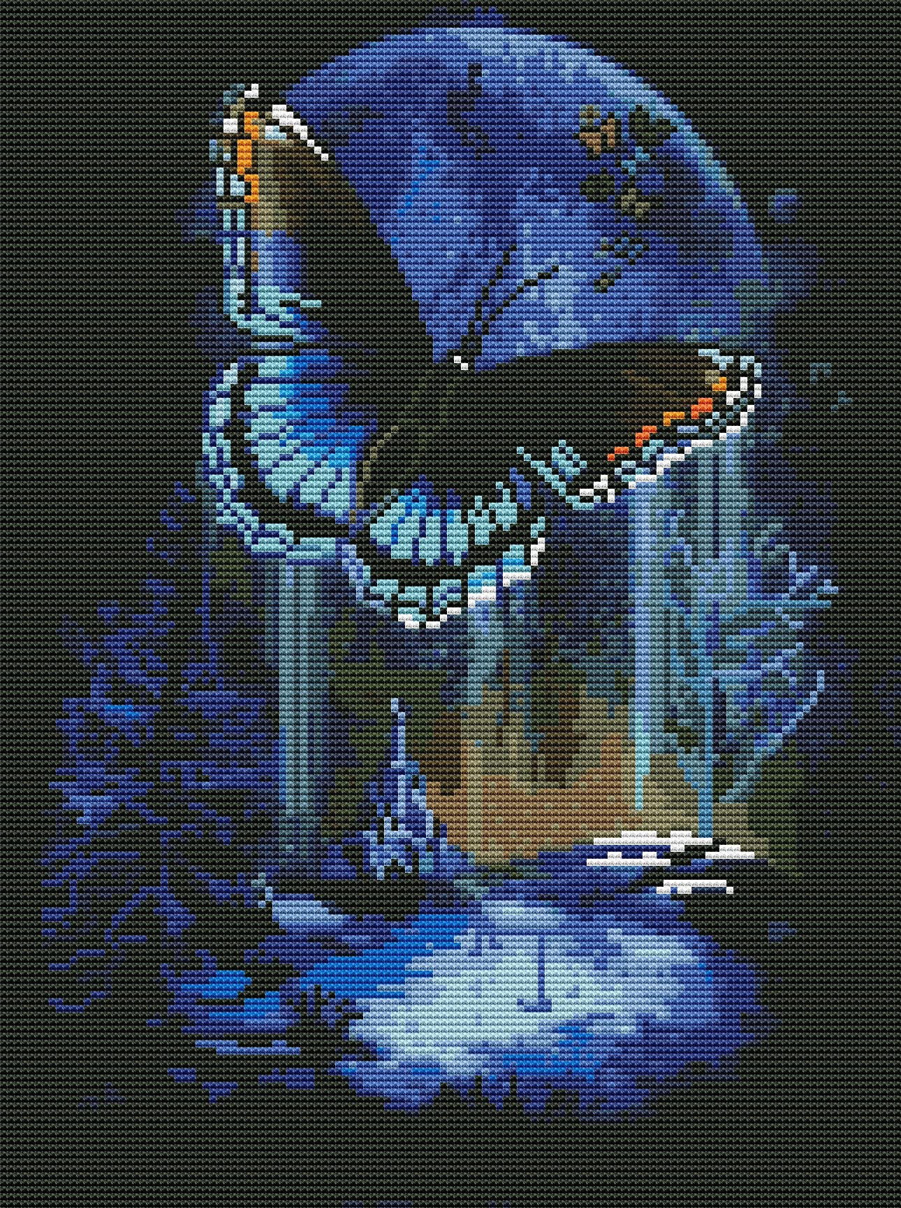Cross Stitch Kits Stamped, OWN4B Moon Night Butterfly Printed Pattern 11CT 14.2x18.1 inch DIY Embroidery Kit (Butterfly) — image 1