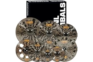 Meinl Cymbals Classics Custom Dark Expanded Box Set for Drums, 8-pc 10/12/14/16/16/18/18/20-inch, Made in Germany (CCD-ES1)