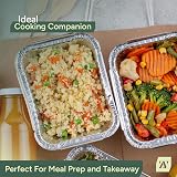 Zuvo Pack of 50 Aluminium Foil Food Containers with Lids 14.5x12.5x4.5cm view 6