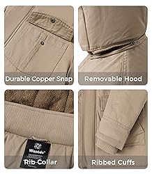 wantdo Men's Winter Coats Thicken Military Parka