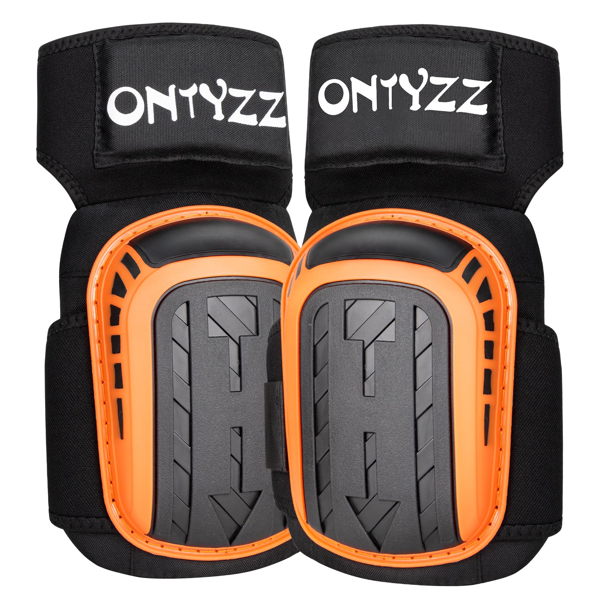 ONTYZZ Knee Pads Work Protection with Adjustable Dual Straps, EVA Foam Padding + Silicone Cushioning, Water Repellent for Construction, Flooring, Gardening, Cleaning and Tiling Kneepads, 1 Pair