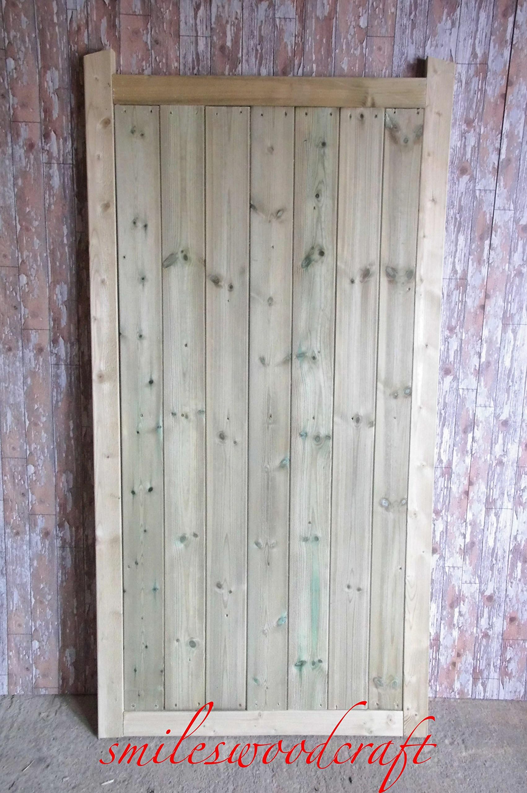 Smileswoodcraft Wooden Garden Gate (106cm (L) 180cm (H) x 5cm (W))