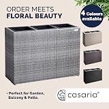 CASARIA Large Tall Rattan Flower Pot Planter 3 Inner Pots Grey 83x30.5x60 cm view 7