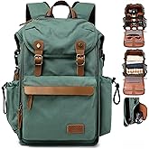 Padwa Lifestyle Green Camera Backpack - Professional DSLR & UAV Camera Bag,Anti Theft Canvas Camera Backpacks with Rain Cover,Large Capacity Photography Travel Camera Bag with Multi Compartments