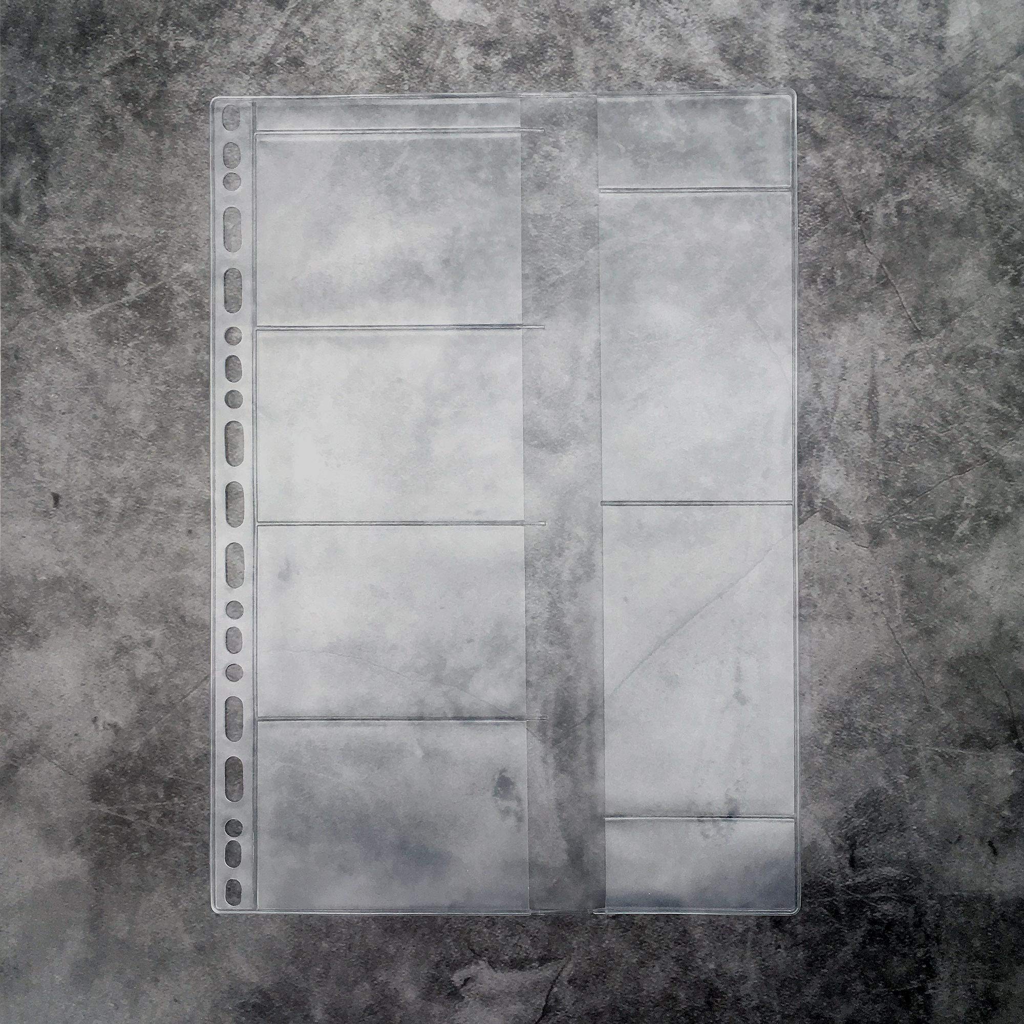 B5 9-Rings 26- Rings DIY Clear Plastic Round Ring View Binder Binding Cover Protector Loose Spiral Notebook Cover Hoder (Name Card Pouch, 26 Holes)