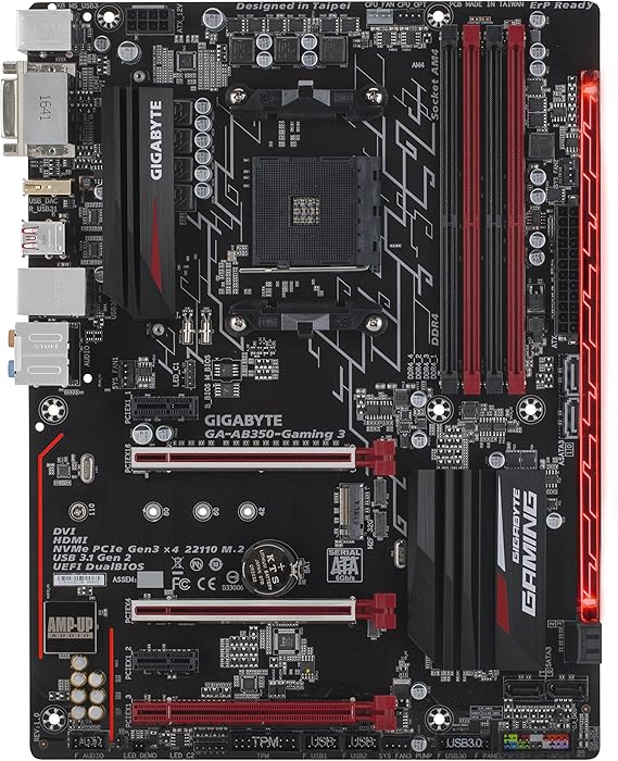 Amazon Com Gigabyte Ga Ab350 Gaming 3 Amd Ryzen Am4 50 Rgb Fusion Smart Fan 5 Hdmi1 4 M 2 Sata 6gbps Usb 3 1 Type A Atx Ddr4 Motherboard Computers Accessories