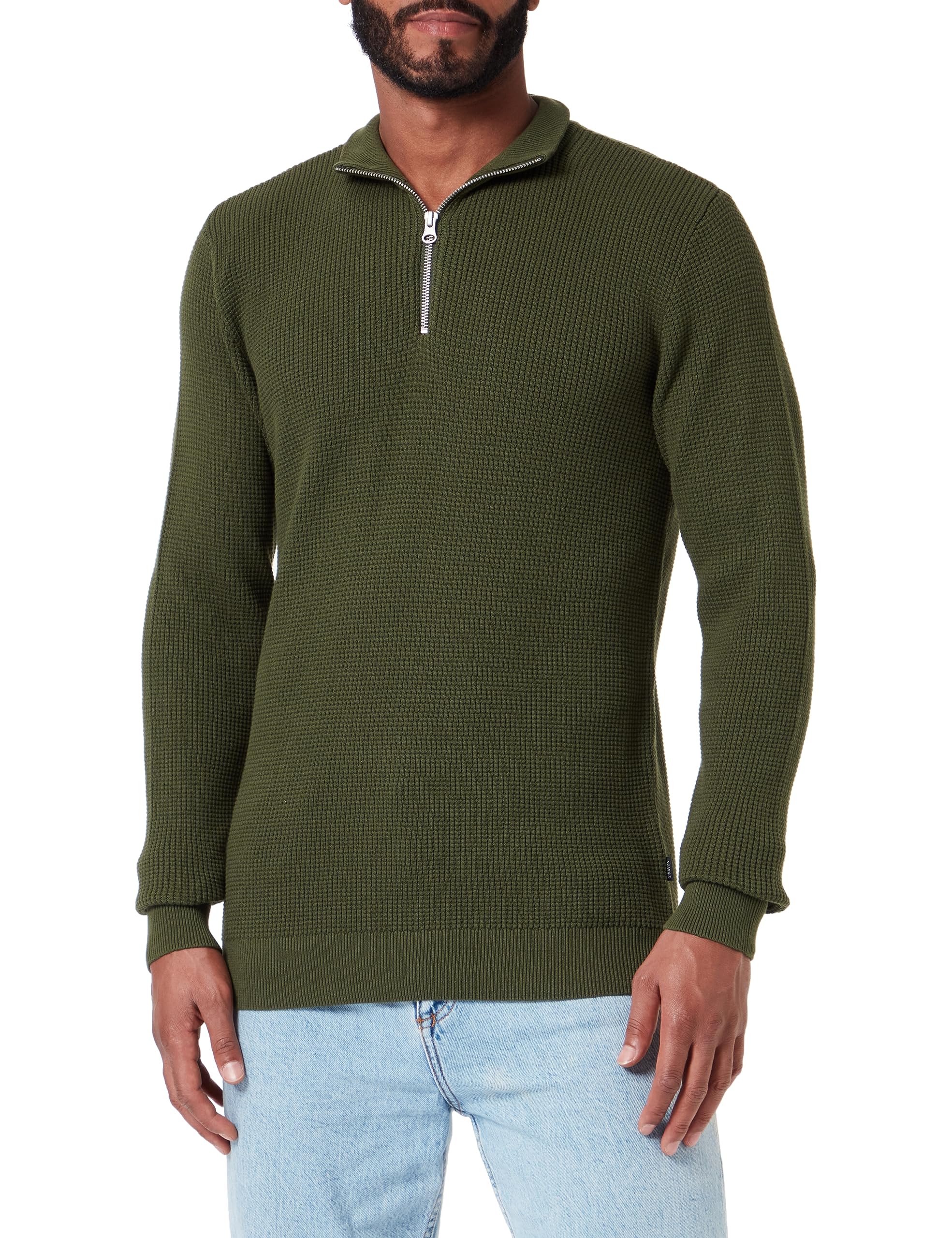 CASUAL FRIDAY Men's Cfkarlo 0092 Half Zip Knit Sweater, Rifle Green (190419), S