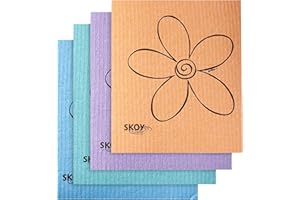 Skoy Cloth Eco-Friendly and Reusable Swedish Dishcloth, for Kitchen and Household Use, Environmentally-Friendly, Dishwasher S