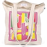 FINGERCRAFT Tote Bag, Lightweight High Capacity Canvas Shopping Bag, Multipurpose Use Grocery and Carry Bags for Men Women