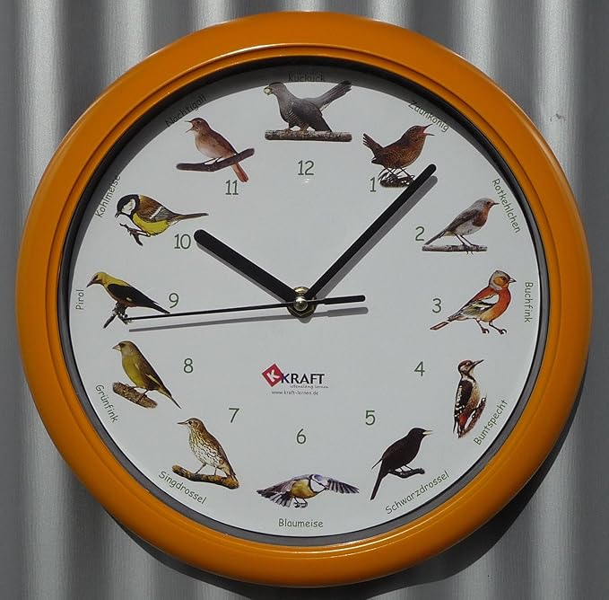Kraft Vogel Uhr mit DEUTSCHEN heimischen Vögeln und ORIGINAL Stimmen in TOP QUALITÄT