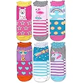 Jefferies Socks Girl's Unicorn Llama Giraffe Flamingo Novelty Pattern Crew Socks 6 Pack