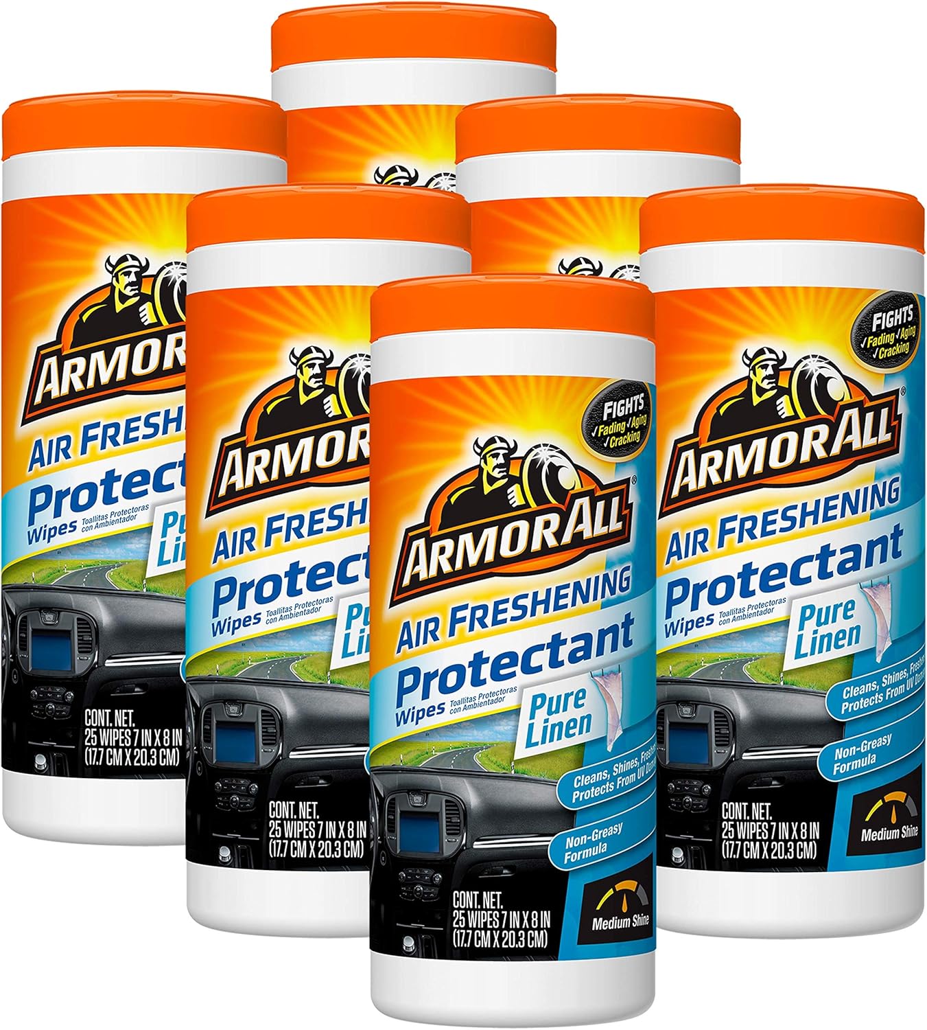Armor All Air Freshening Protectant Wipes, Pure Linen, 25
